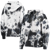 Las Vegas Raiders DKNY Sport Women's Dakota Oversized Tie-Dye Half-Zip Hoodie | NFL Outlet