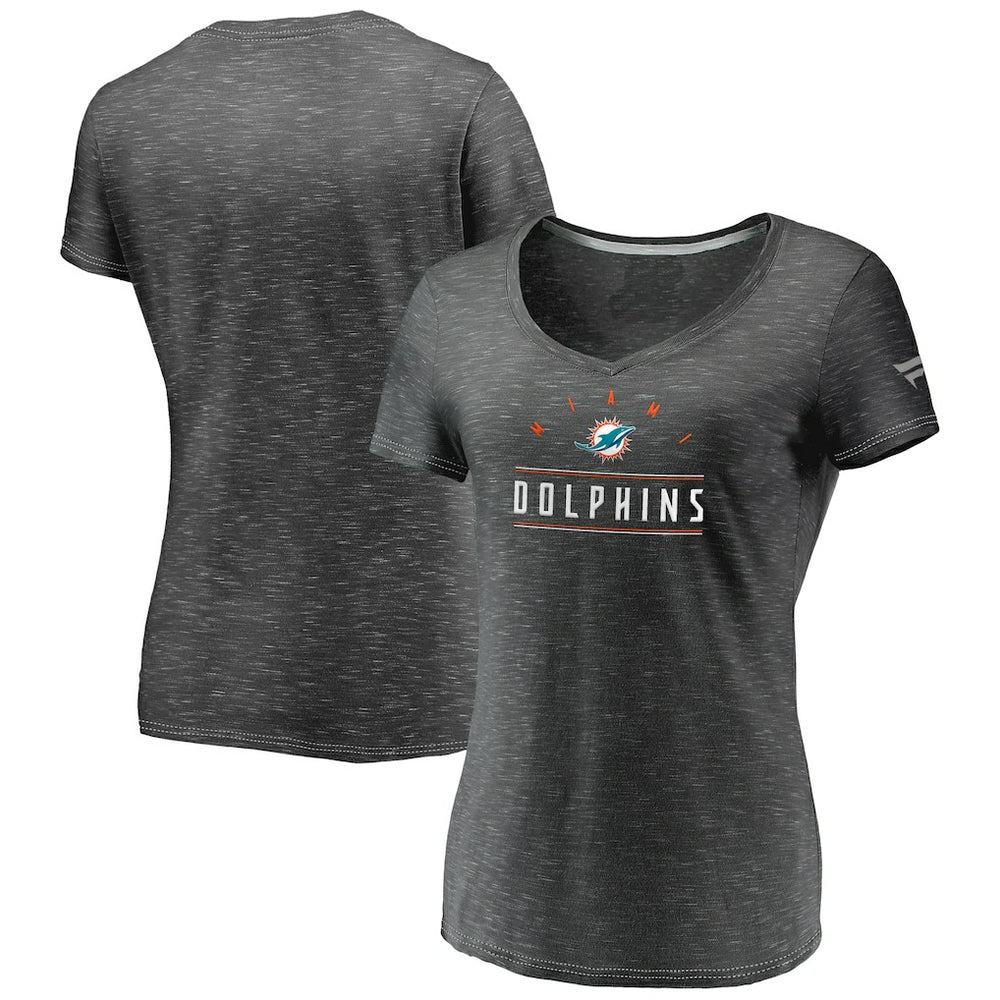 Miami Dolphins Women's League Leader Space Dye V-Neck T-Shirt | NFL Online