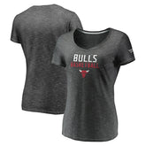 Charcoal Chicago Bulls Women's Double-Fade Space-Dye V-Neck T-Shirt sale | NBA