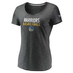Charcoal Golden State Warriors Women's Double-Fade Space-Dye V-Neck T-Shirt sale | NBA