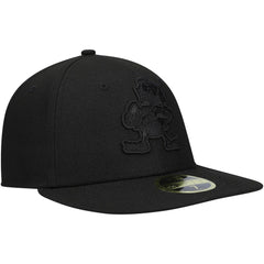 Cleveland Browns Historic Logo Black on Black Low Profile 59FIFTY II Fitted Hat | NFL Sale