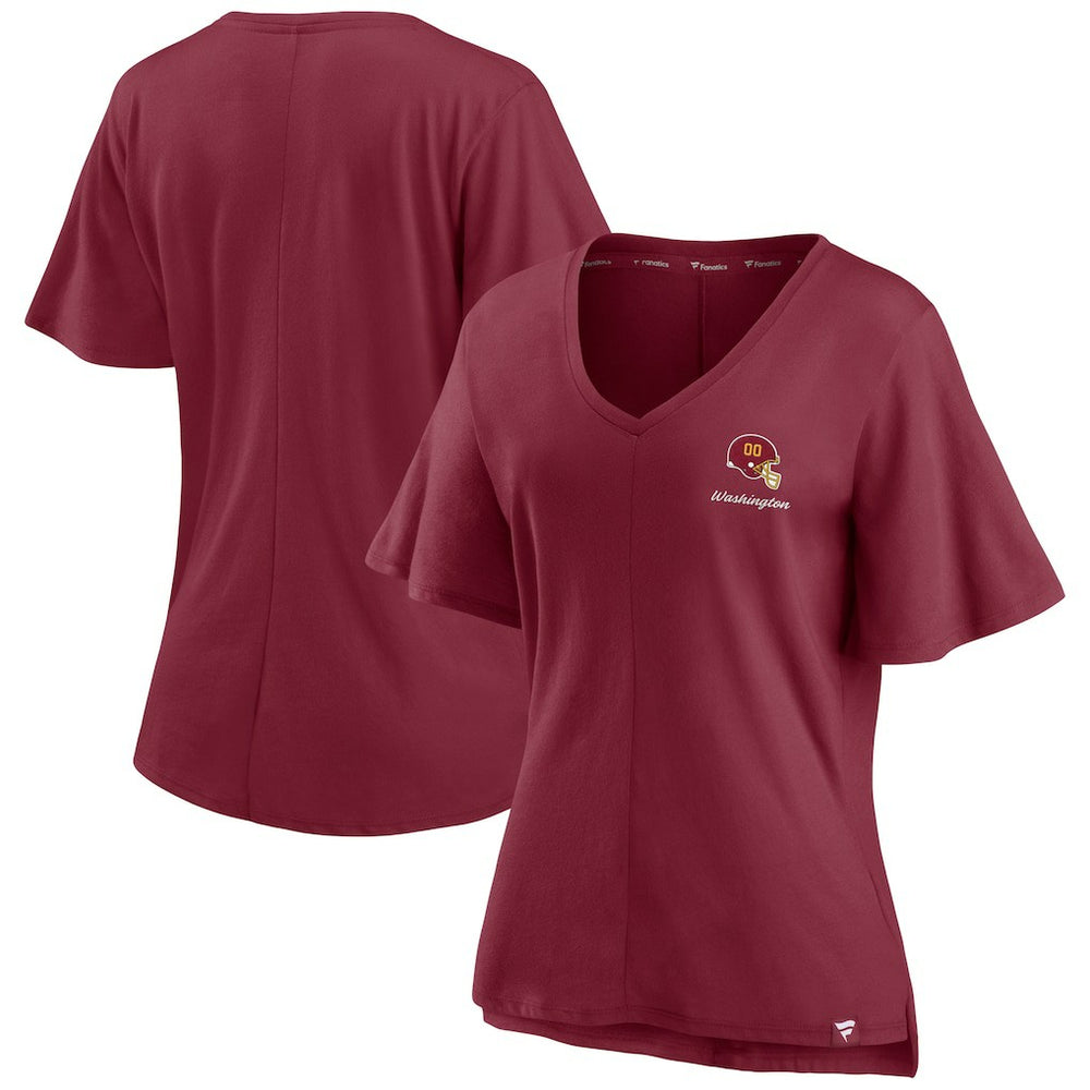 Washington Commanders Washington Football Team Women's Southpaw Flutter V-Neck T-Shirt | NFL Near me