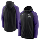 Colorado Rockies Nike Authentic Collection Performance Raglan Full-Zip Hoodie - MLB Hoodies