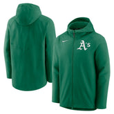 Athletics Nike Authentic Collection Performance Raglan Full-Zip Hoodie - MLB Hoodies