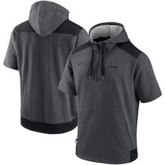 Milwaukee Brewers Nike Authentic Collection Dry Flux Performance Quarter-Zip Short Sleeve Hoodie - MLB Hoodies