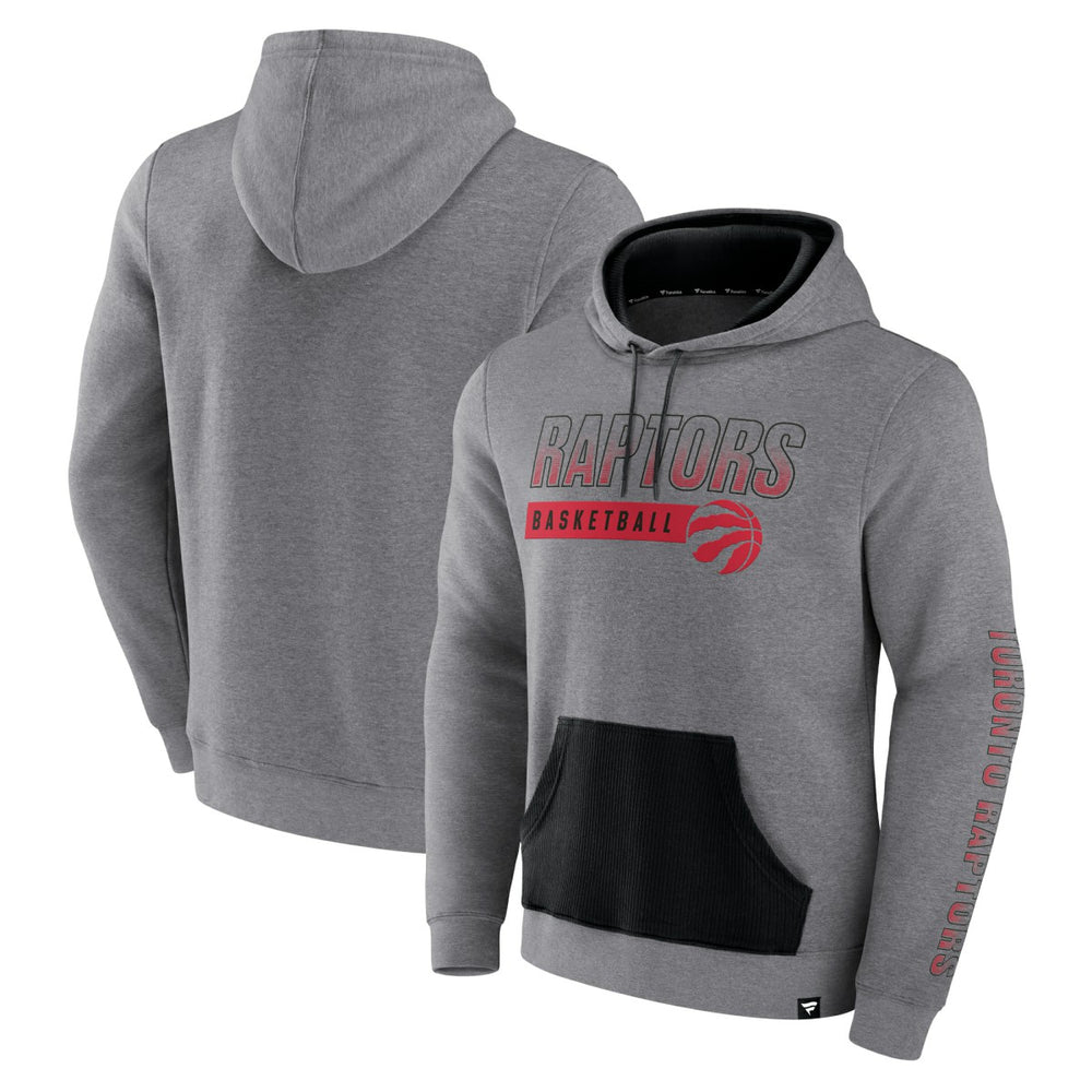 Heathered Gray Toronto Raptors Off The Bench Color Block Pullover Hoodie | NBA