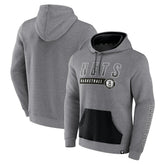 Heathered Gray Brooklyn Nets Off The Bench Color Block Pullover Hoodie | NBA