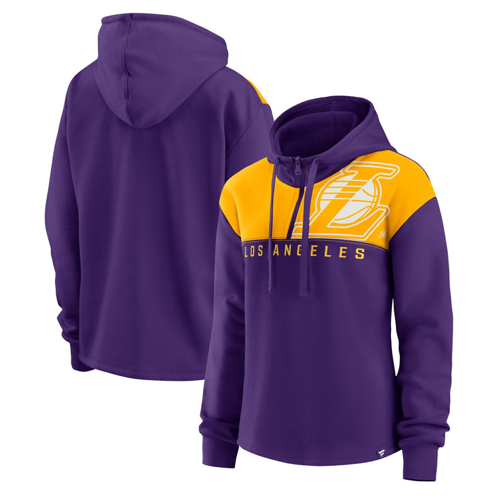 Purple Los Angeles Lakers Women's Overslide Quarter-Zip Fleece Hoodie | NBA