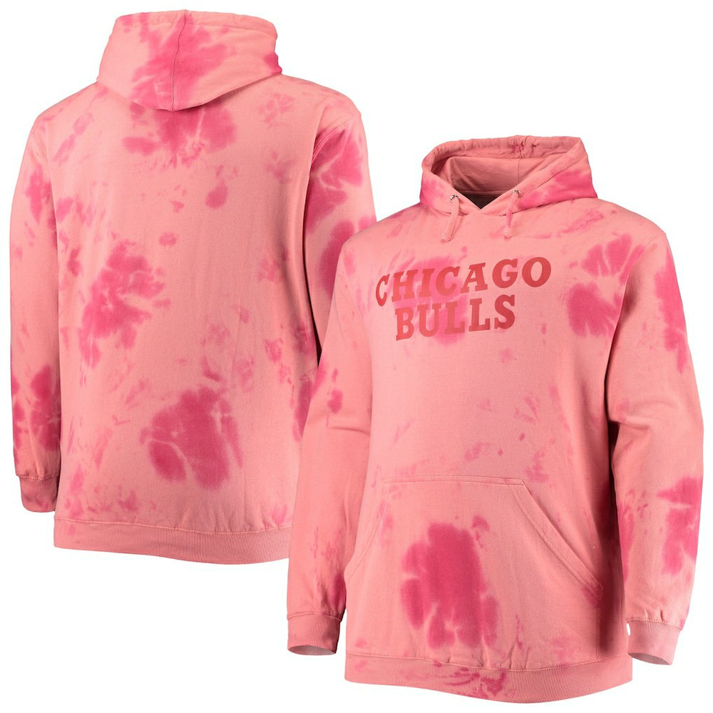 Red Chicago Bulls Big & Tall Wordmark Cloud Dye Pullover Hoodie | NBA