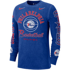 Royal Philadelphia 76ers Courtside Retro Elevated Long Sleeve T-Shirt | NBA