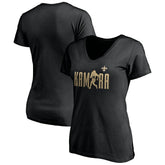 New Orleans Saints Alvin Kamara Women's Checkdown V-Neck T-Shirt | NFL Discount