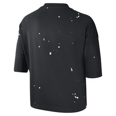 Black Brooklyn Nets Women's Courtside Splatter Cropped T-Shirt | NBA