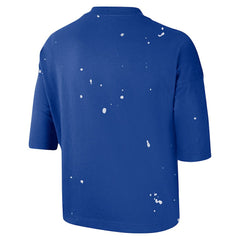 Royal Philadelphia 76ers Women's Courtside Splatter Cropped T-Shirt | NBA