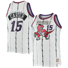 White Vince Carter Toronto Raptors 1998/99 Big & Tall Hardwood Classics Swingman Jersey | NBA