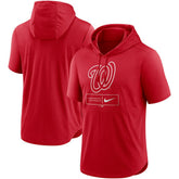 Washington Nationals Nike Lockup Performance Short Sleeve Lightweight Hooded Top - MLB Tops