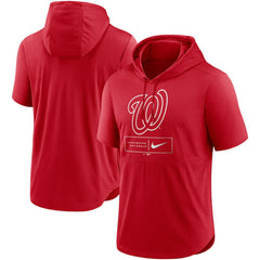 Washington Nationals Nike Lockup Performance Short Sleeve Lightweight Hooded Top - MLB Tops