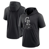 Colorado Rockies Nike Lockup Performance Short Sleeve Lightweight Hooded Top - MLB Tops