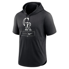 Colorado Rockies Nike Lockup Performance Short Sleeve Lightweight Hooded Top - MLB Tops
