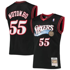 Black Dikembe Mutombo Philadelphia 76ers Hardwood Classics Swingman Jersey | NBA