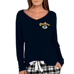Green Bay Packers Concepts Sport Women's Marathon Knit Long Sleeve Lightweight V-Neck Lounge Top | NFL Outlet