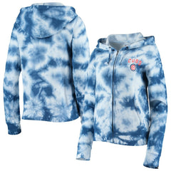 Chicago Cubs New Era Women's Tie-Dye Fleece Full-Zip Hoodie - MLB Hoodies