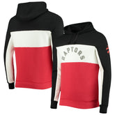 Black/White Toronto Raptors Junk Food Wordmark Colorblock Fleece Pullover Hoodie | NBA