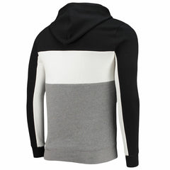 Black/White Miami Heat Junk Food Wordmark Colorblock Fleece Pullover Hoodie | NBA