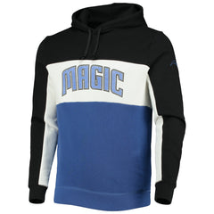 Black/White Orlando Magic Junk Food Wordmark Colorblock Fleece Pullover Hoodie | NBA