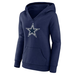 Dallas Cowboys Dak Prescott Women's Player Icon Name & Number V-Neck Pullover Hoodie | NFL Discount
