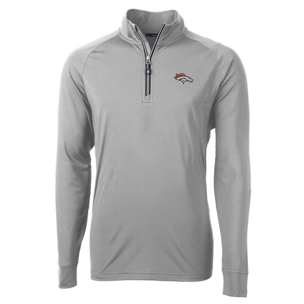 Denver Broncos Cutter & Buck Adapt Eco Knit Quarter-Zip Pullover Jacket | NFL Sale