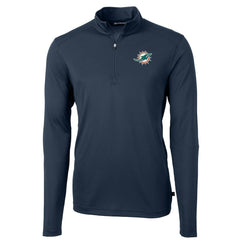 Miami Dolphins Cutter & Buck Virtue Eco Pique Recycled Quarter-Zip Pullover Jacket | NFL New