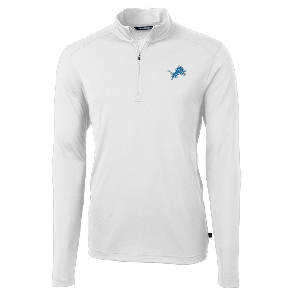 Detroit Lions Cutter & Buck Virtue Eco Pique Recycled Quarter-Zip Pullover Jacket | NFL New