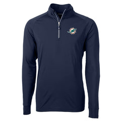 Miami Dolphins Cutter & Buck Big & Tall Adapt Eco Knit Quarter-Zip Pullover Jacket | NFL New