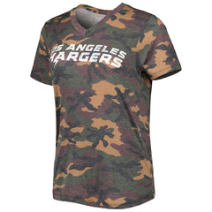 Los Angeles Chargers Justin Herbert Majestic Threads Women's Name & Number V-Neck Tri-Blend T-Shirt | NFL New