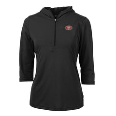 San Francisco 49ers Cutter & Buck Women's Virtue Eco Pique Half-Zip 3/4 Sleeve Pullover Hoodie | NFL Outlet