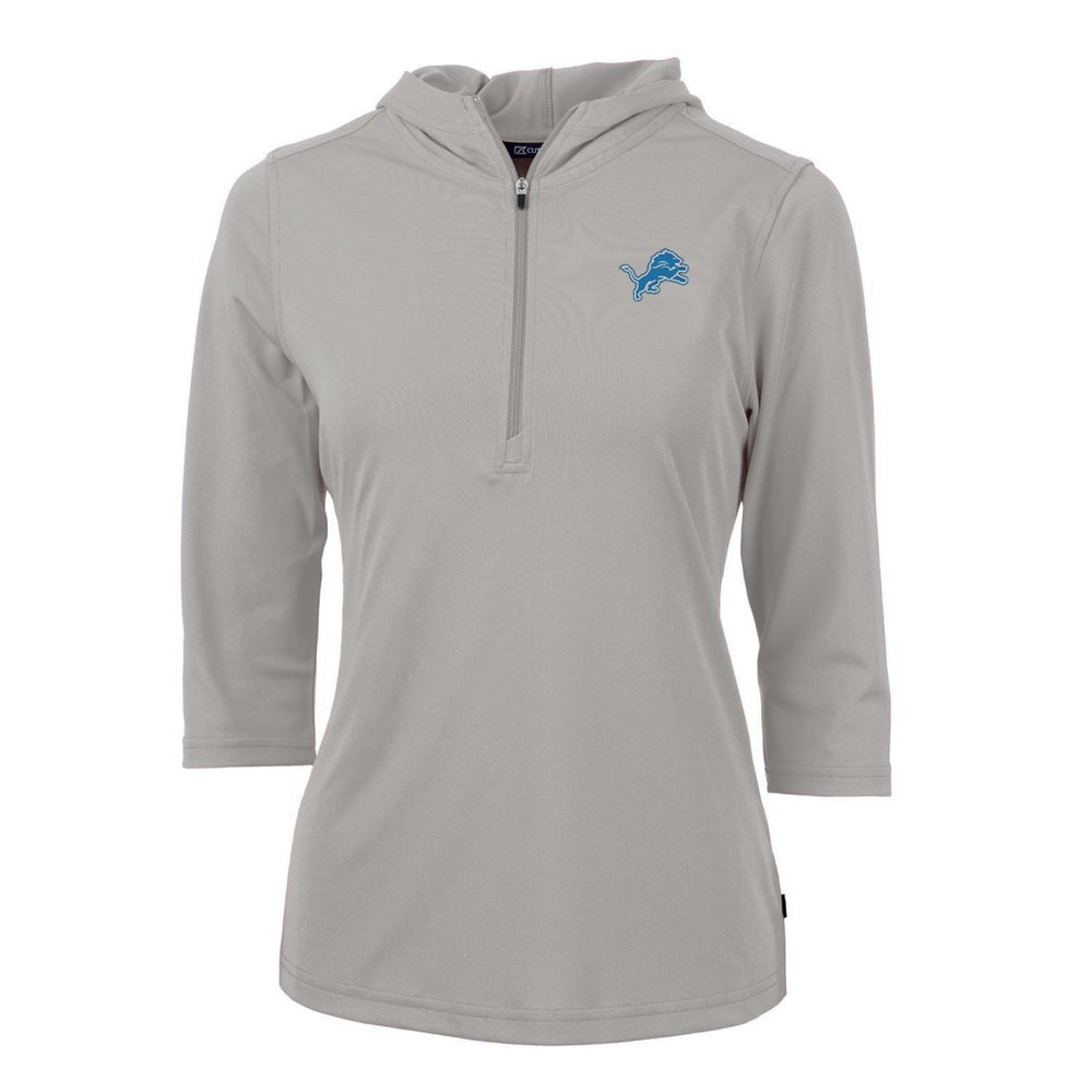 Detroit Lions Cutter & Buck Women's Virtue Eco Pique Half-Zip 3/4 Sleeve Pullover Hoodie | NFL US