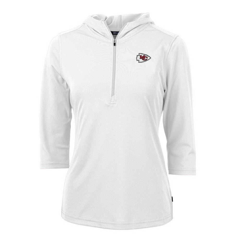 Kansas City Chiefs Cutter & Buck Women's Virtue Eco Pique Half-Zip 3/4 Sleeve Pullover Hoodie | NFL Near me