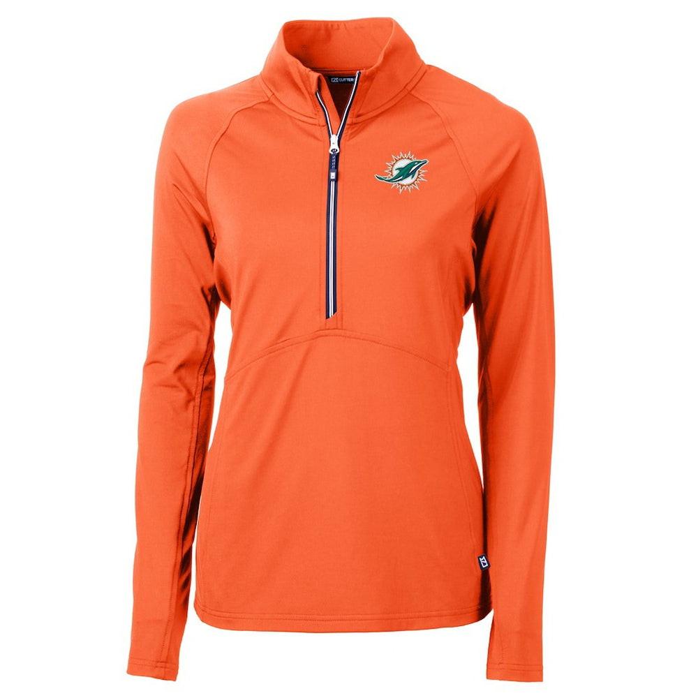Miami Dolphins Cutter & Buck Women's Adapt Eco Knit Half-Zip Pullover Jacket | NFL US