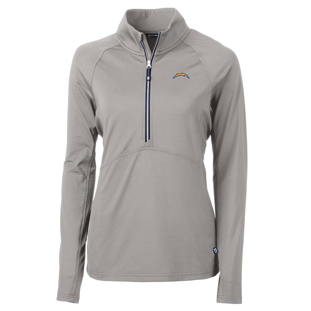 Los Angeles Chargers Cutter & Buck Women's Adapt Eco Knit Half-Zip Pullover Jacket | NFL New
