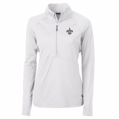 New Orleans Saints Cutter & Buck Women's Adapt Eco Knit Half-Zip Pullover Jacket | NFL New