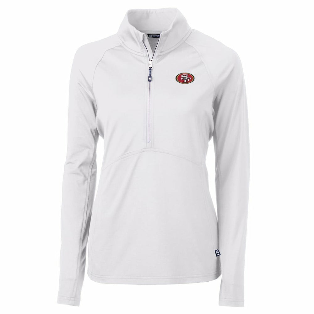 San Francisco 49ers Cutter & Buck Women's Adapt Eco Knit Half-Zip Pullover Jacket | NFL Sale