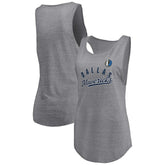 Heathered Gray Dallas Mavericks Women's Quality Time Open Scoop Neck Tri-Blend Tank Top sale | NBA