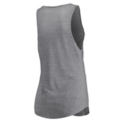 Heathered Gray Los Angeles Lakers Women's Quality Time Open Scoop Neck Tri-Blend Tank Top | NBA