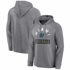 Miami Marlins Fanatics No Time Off Raglan Pullover Hoodie - MLB Hoodies