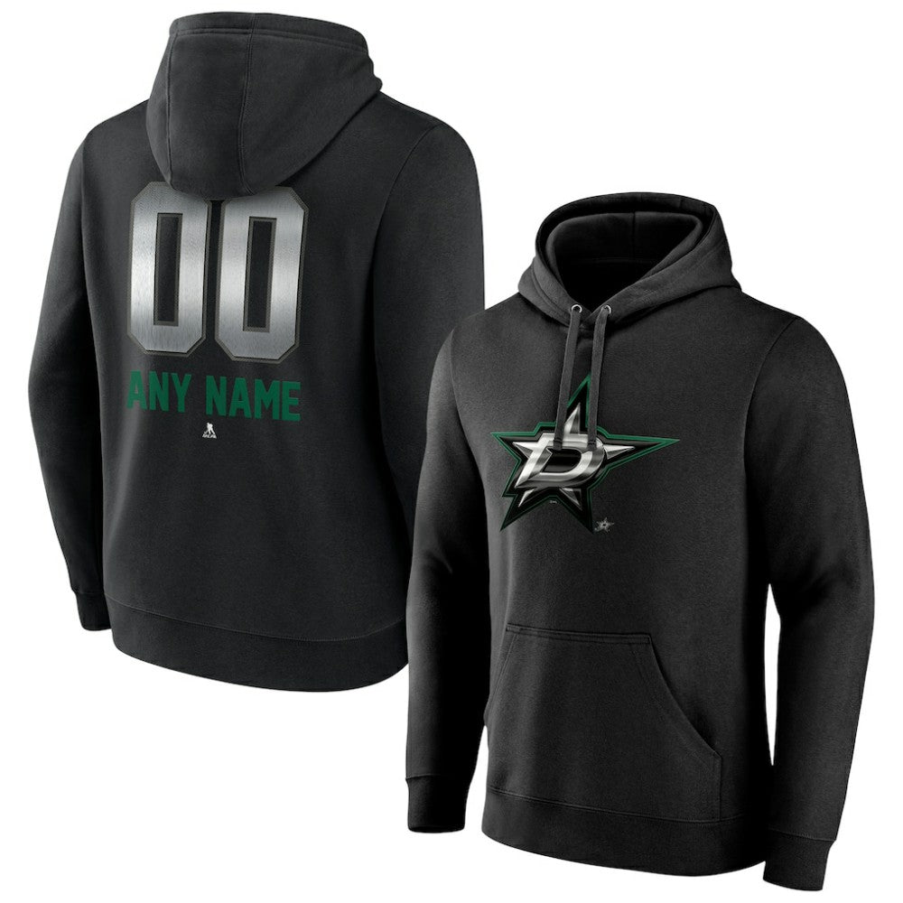 Dallas Stars Personalized Midnight Mascot Logo Pullover Hoodie - NHL Hoodies