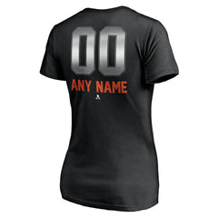 Edmonton Oilers Women's Personalized Midnight Mascot Logo V-Neck T-Shirt - NHL T-shirts