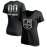 Los Angeles Kings Women's Personalized Midnight Mascot Logo V-Neck T-Shirt - NHL T-shirts