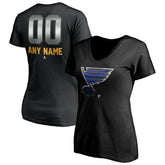 St. Louis Blues Women's Personalized Midnight Mascot Logo V-Neck T-Shirt - NHL T-shirts