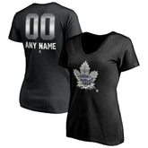 Toronto Maple Leafs Women's Personalized Midnight Mascot Logo V-Neck T-Shirt - NHL T-shirts