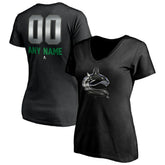 Vancouver Canucks Women's Personalized Midnight Mascot Logo V-Neck T-Shirt - NHL T-shirts